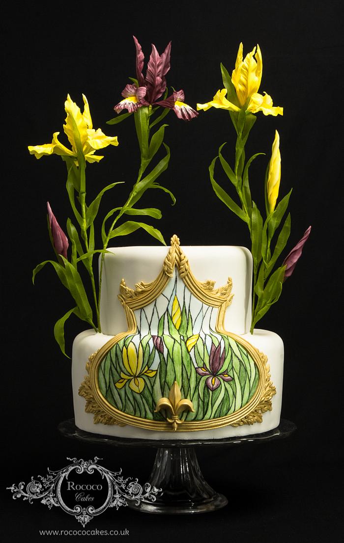 Iris Stained Glass Cake
