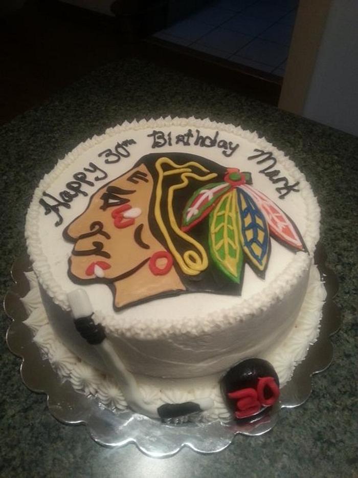Blackhawks cake