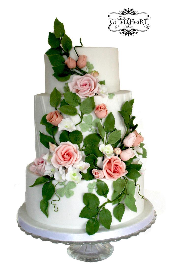 Rose Trellis Wedding Cake