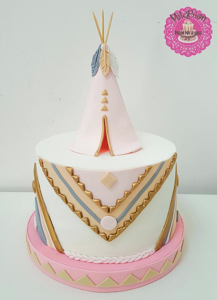 Pink teepee cake