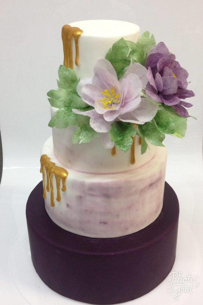 violet wedding cake