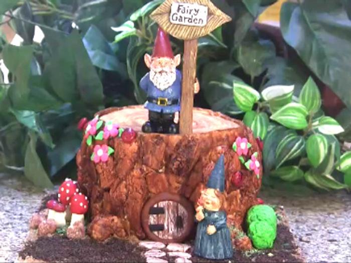 Fairy Garden Tree Stump Cake