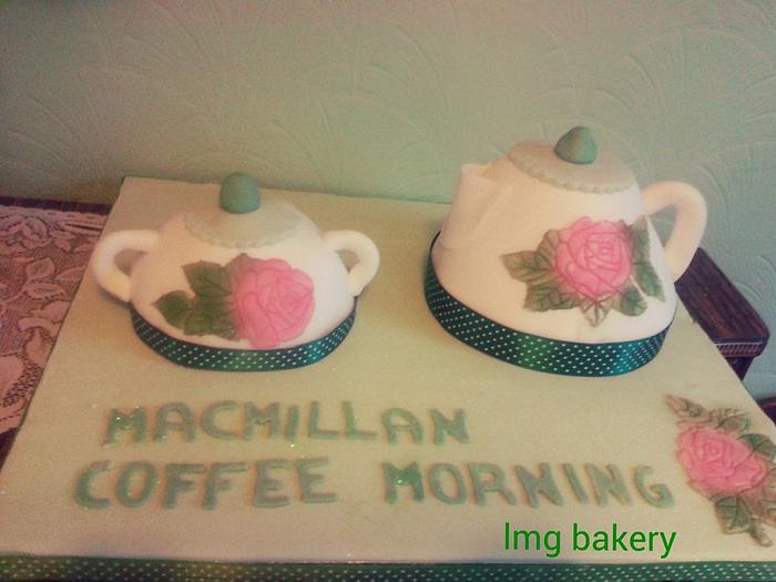 macmillan coffee morning teapot cake