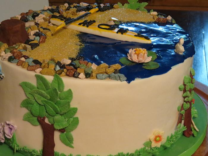 Kayak themed cake