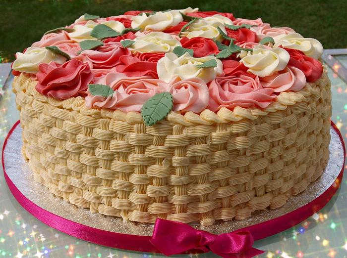 Basket of Roses cake