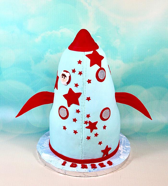 Rocket ship cake 