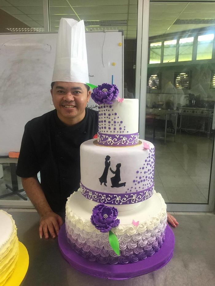 wedding cake ombre in purple color