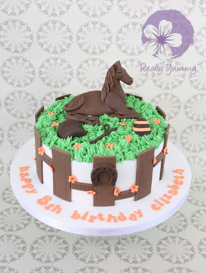 Horse cake and cupcakes