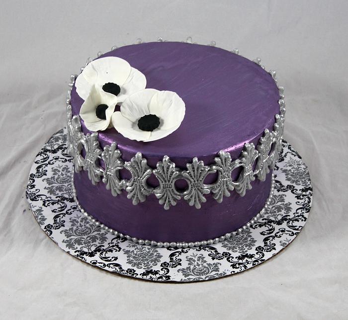 Purple and silver cake