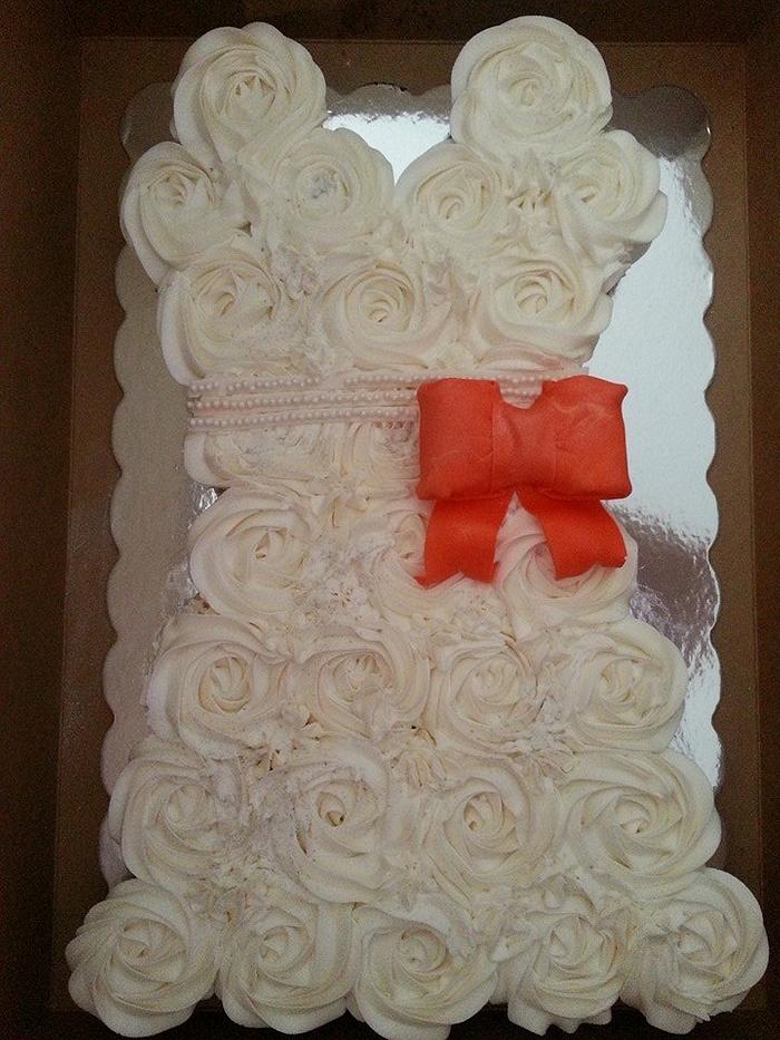 Wedding Dress Cupcake Cake