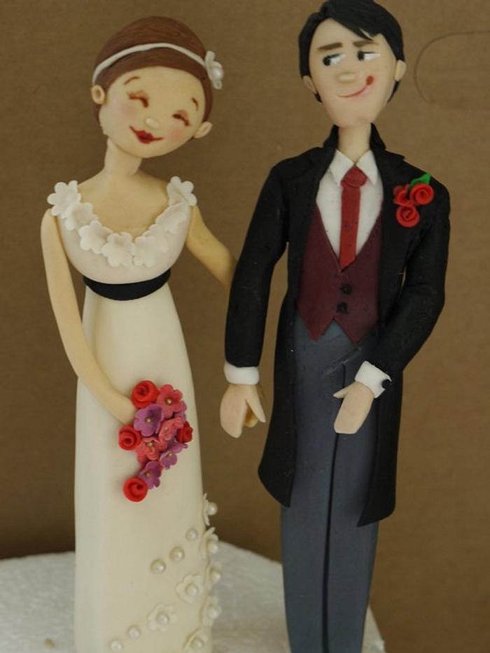 Happy Couple Wedding Cake Topper