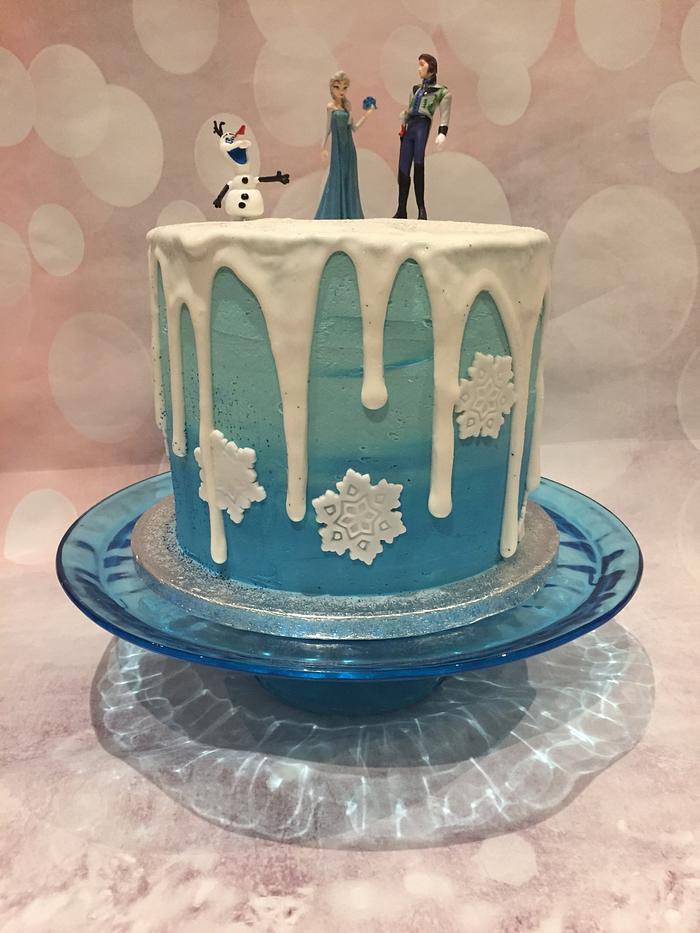 Frozen theme drip cake