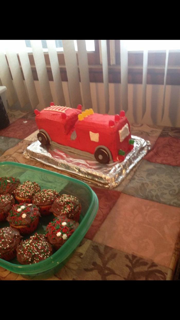 Fire truck cake 