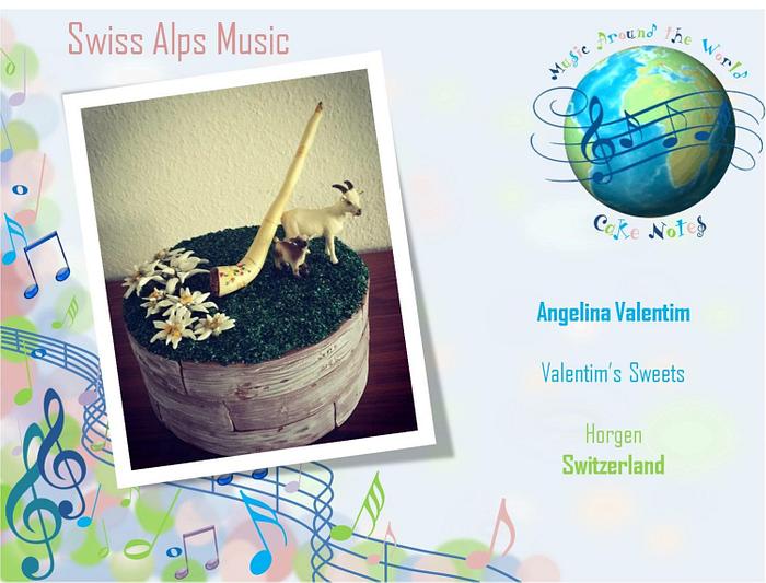 Swiss Alps Music Cake 