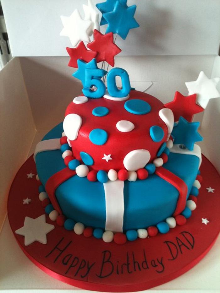 Patriotic 50th Birthday cake 