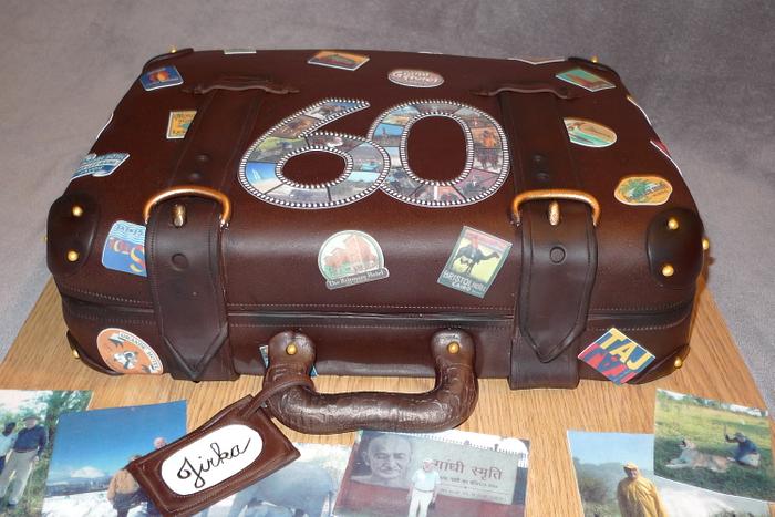 Suitcase with photos for passionate travelers