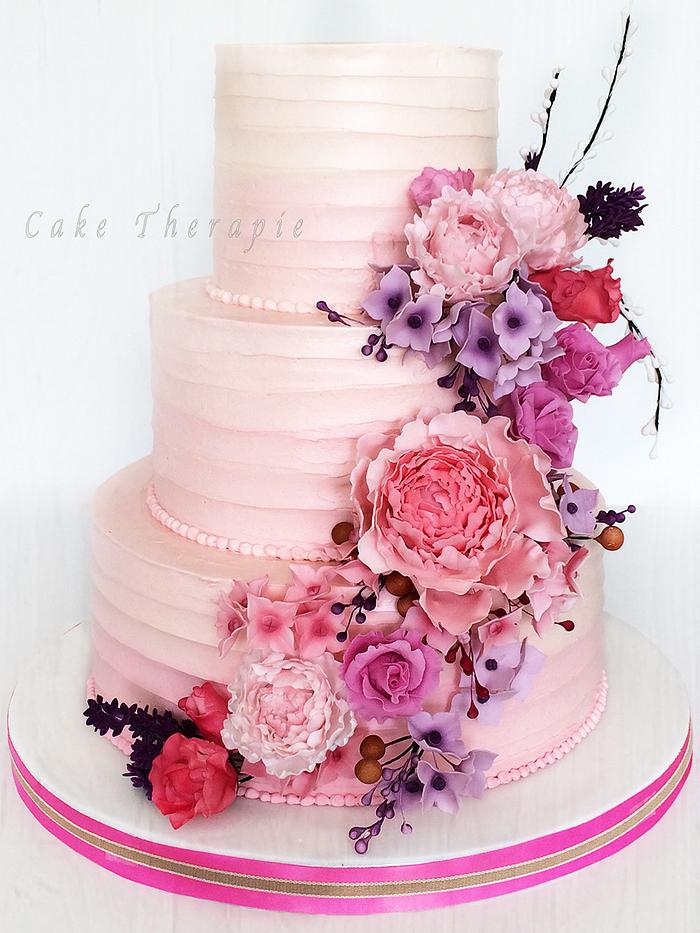  Floral Wedding cake 