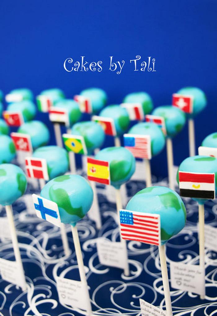Earth cake-pops