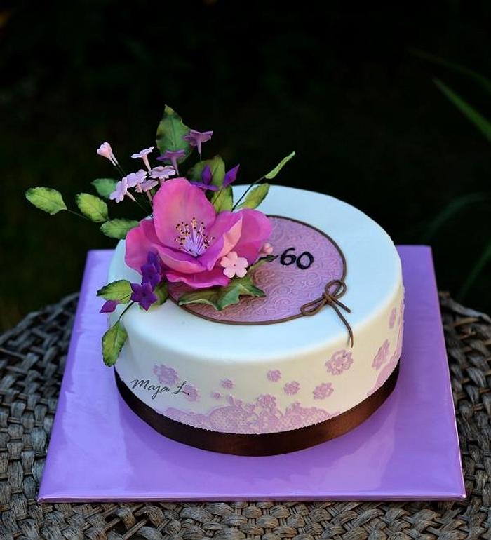 Pink & lilac birthday cake