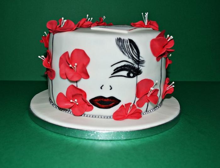 cake red poppies