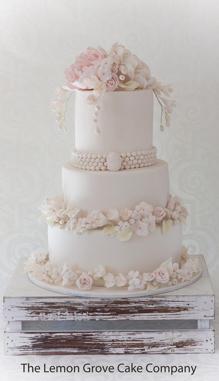 Spring Floral Wedding Cake