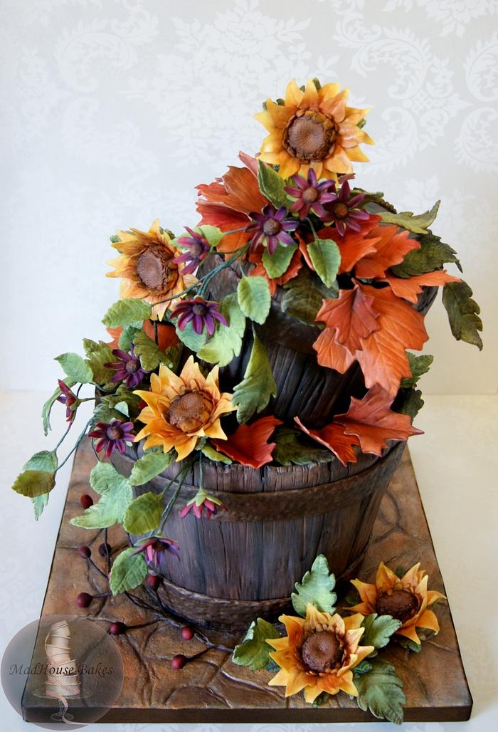 Rustic Buckets with Flowers