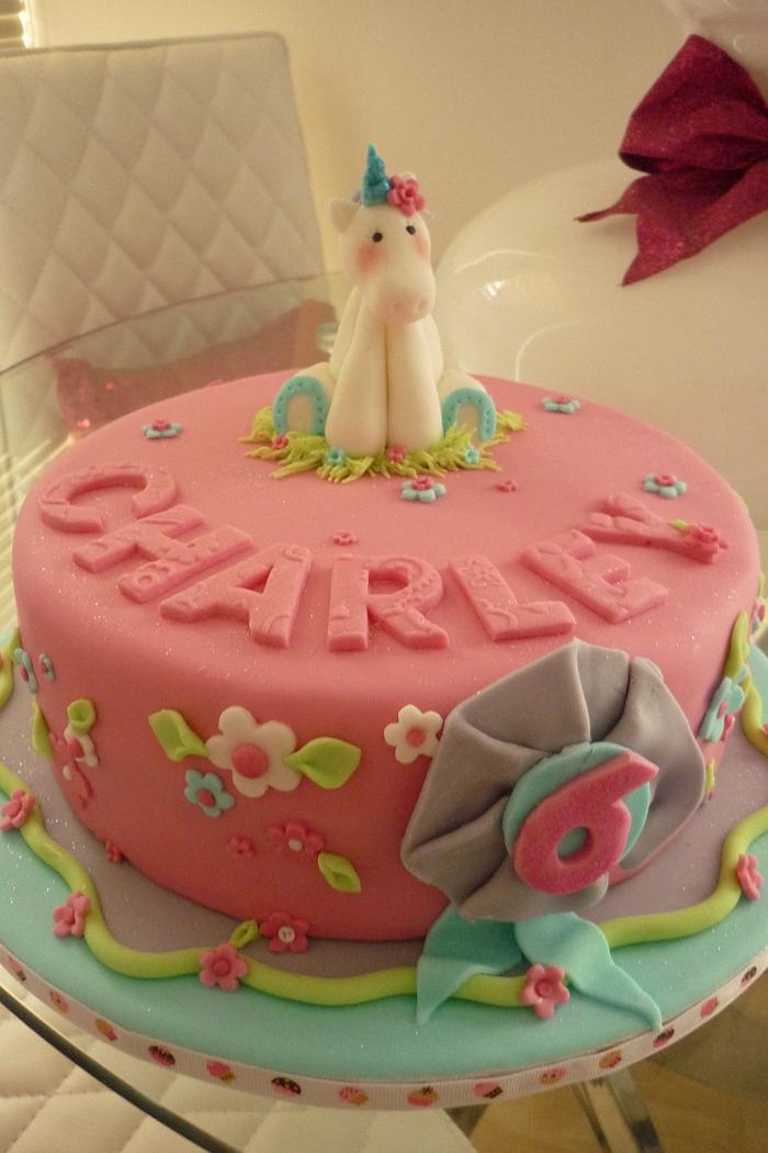 unicorn girls birthday cake