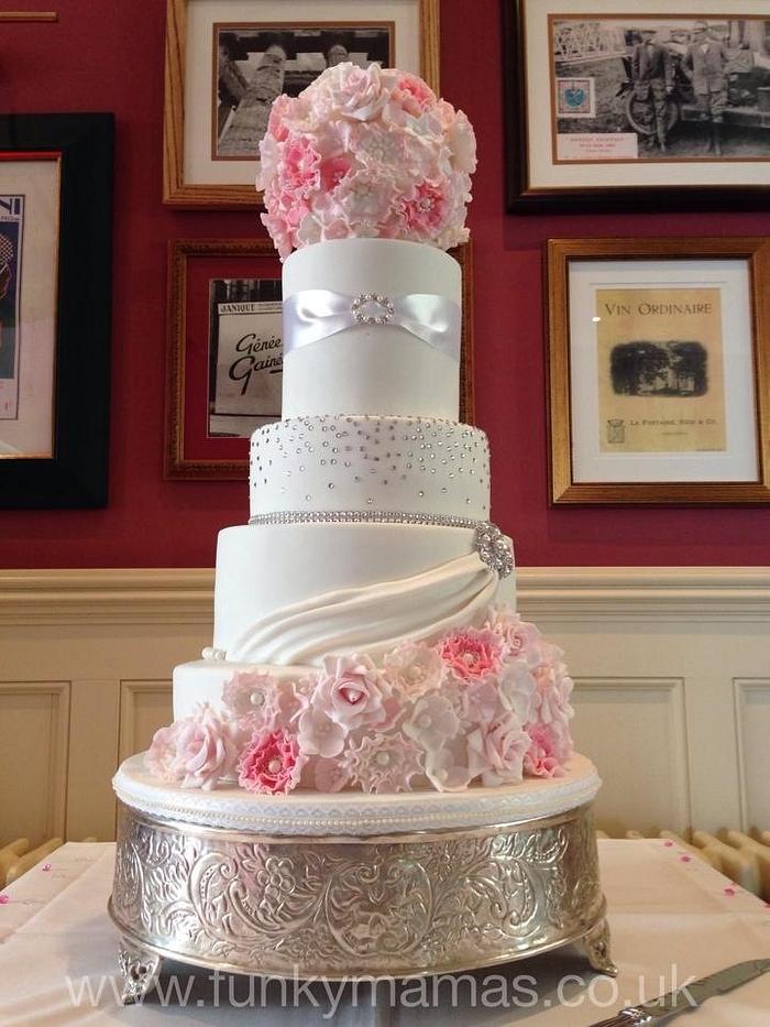 Pink Floral Wedding cake