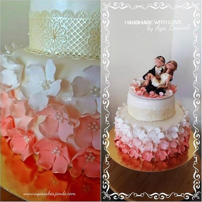 Ombré wedding cake