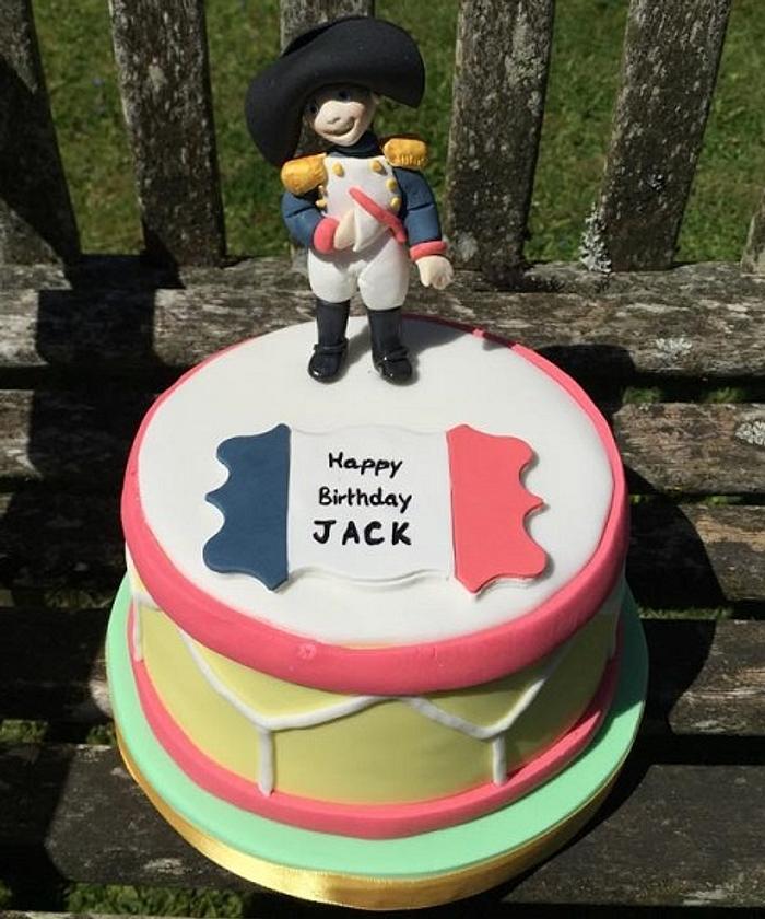 Napoleon-themed 8th birthday cake 