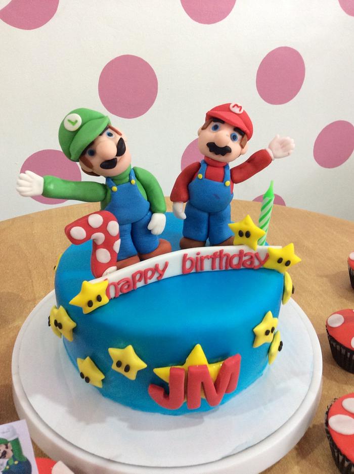 mario brothers birthday cake