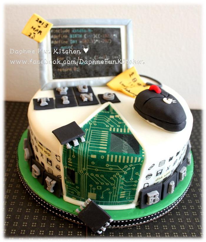 Computer science geeky cake
