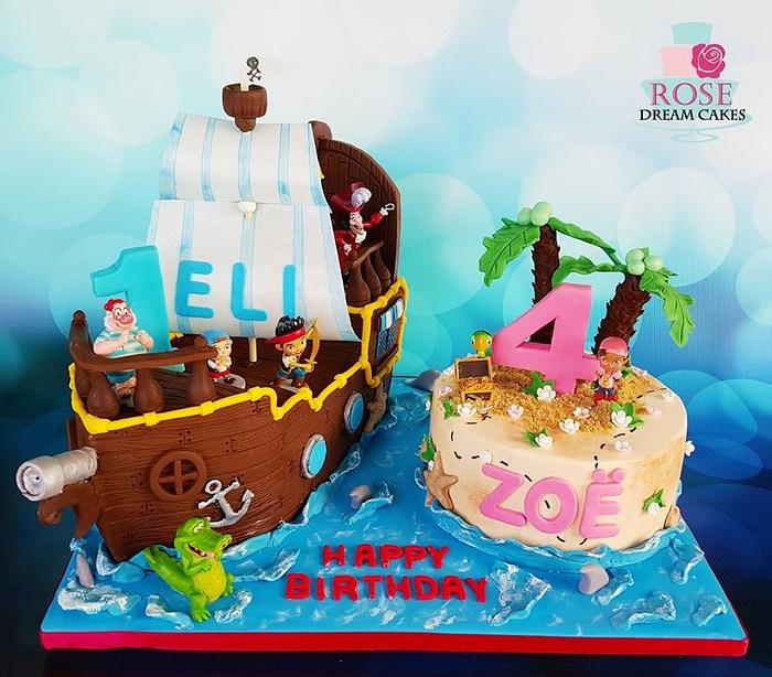 3D Pirate Ship  and Island Cake