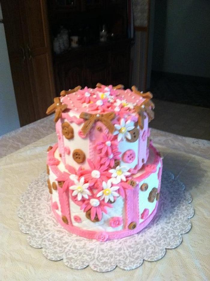 Buttons and Bows Cake