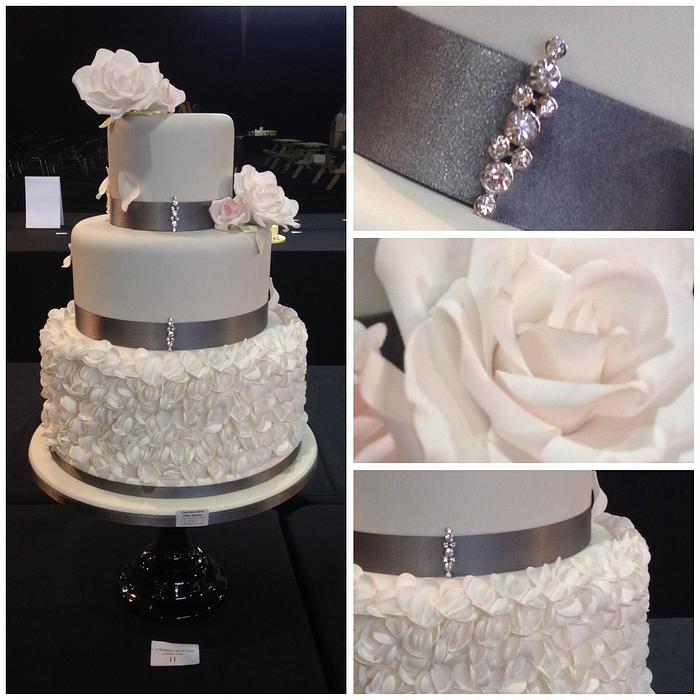 Elegant Grey & White Wedding Cake