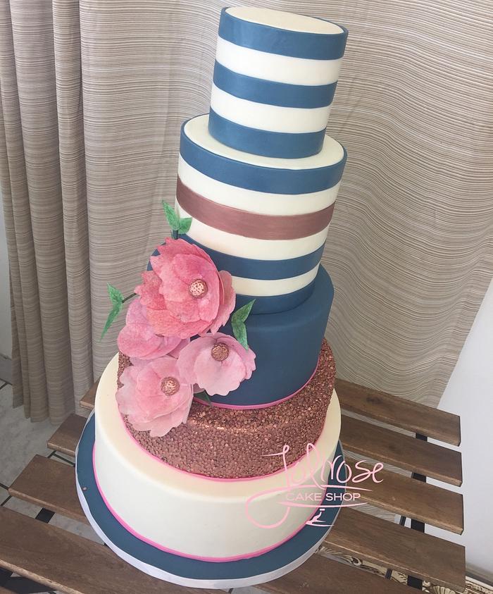 Striped Wedding Cake