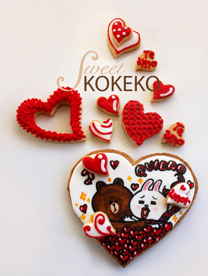 Bear and Cony Valentine´s Day Cookie!