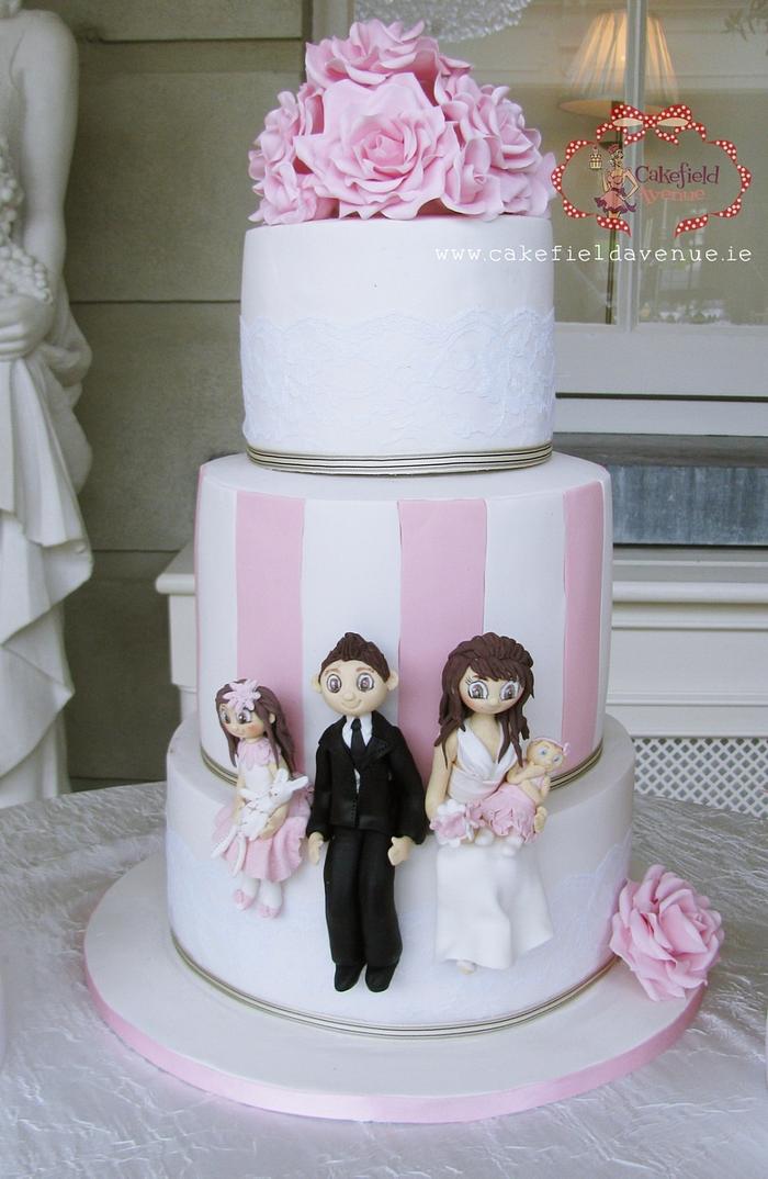 PINK & WHITE WEDDING CAKE