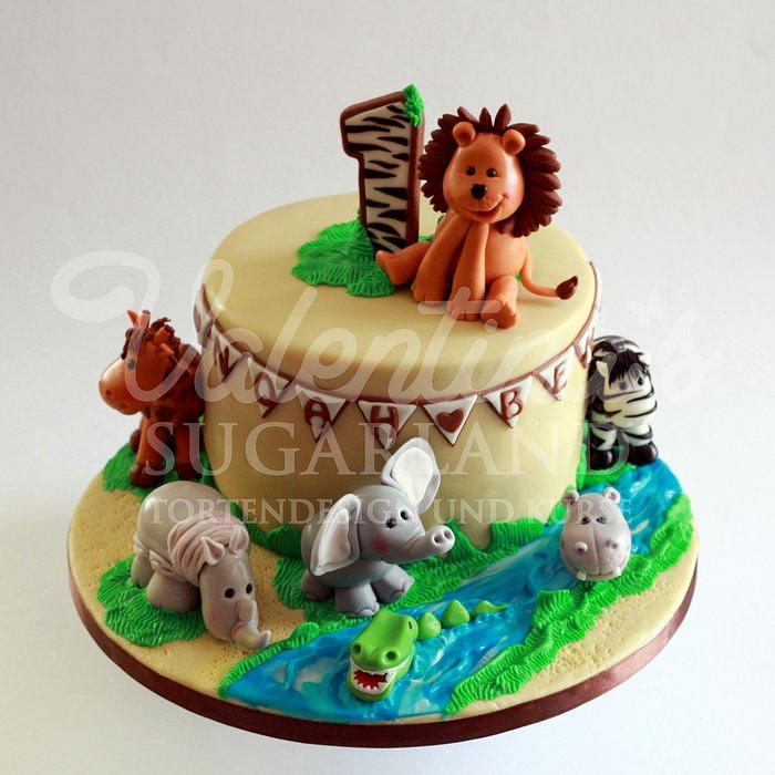Africa Animals Birthday Cake 
