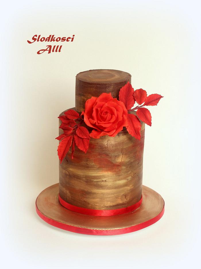 Birthday Cake with rose