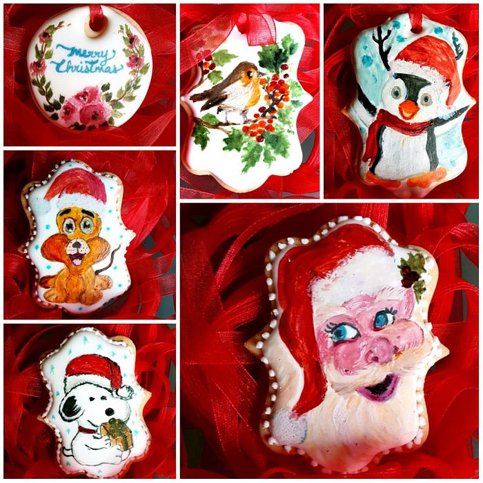 Hand painted Christmas Cookies