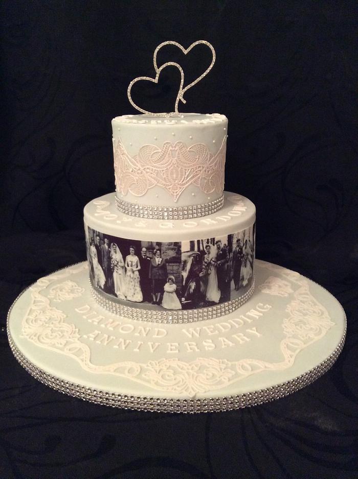 Diamond wedding anniversary cake for my parents