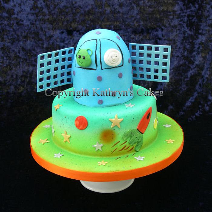 Space Themed Birthday Cake and Dessert Table