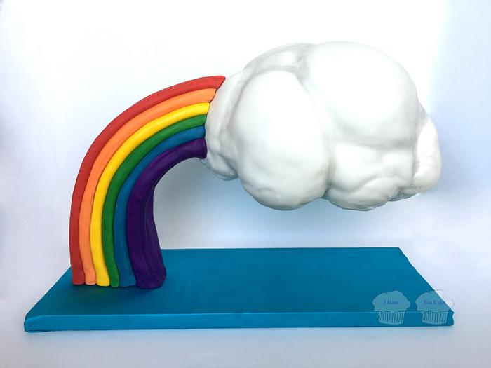 Floating Cloud & Rainbow Cake