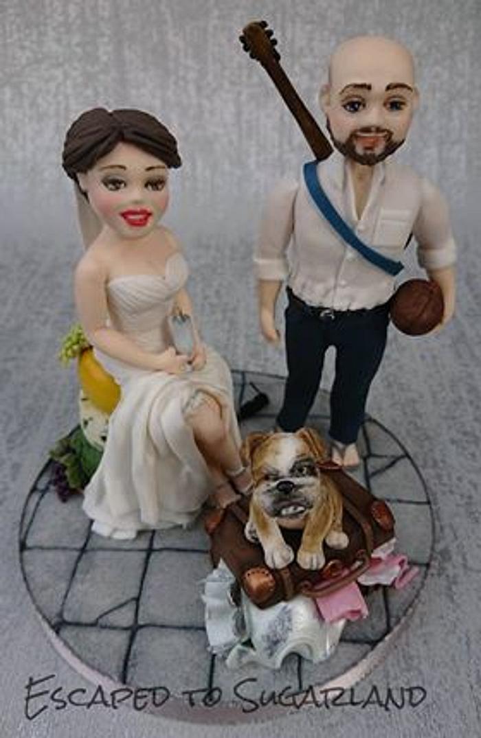 Wedding cake bride and groom topper