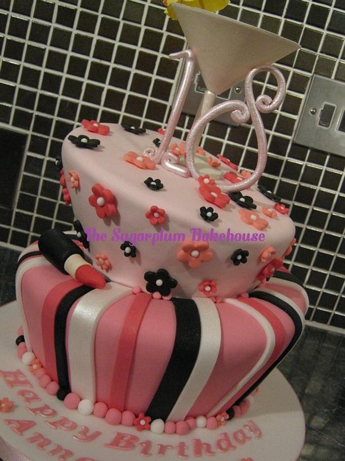 18th Birthday Pink Topsy Turvy Cake