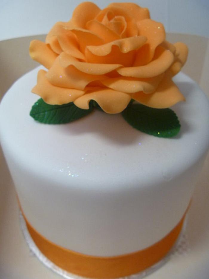 Orange rose cake