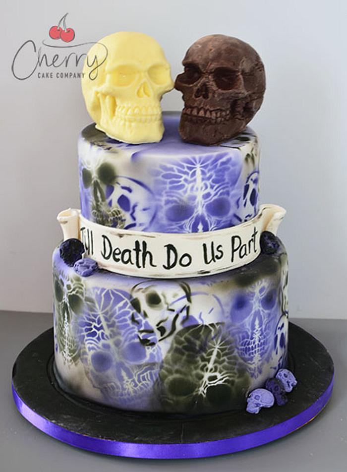 skull wedding cake