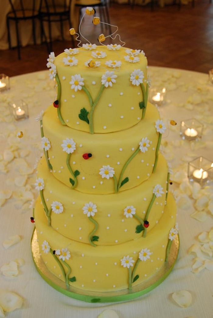 Honey and bees wedding cake