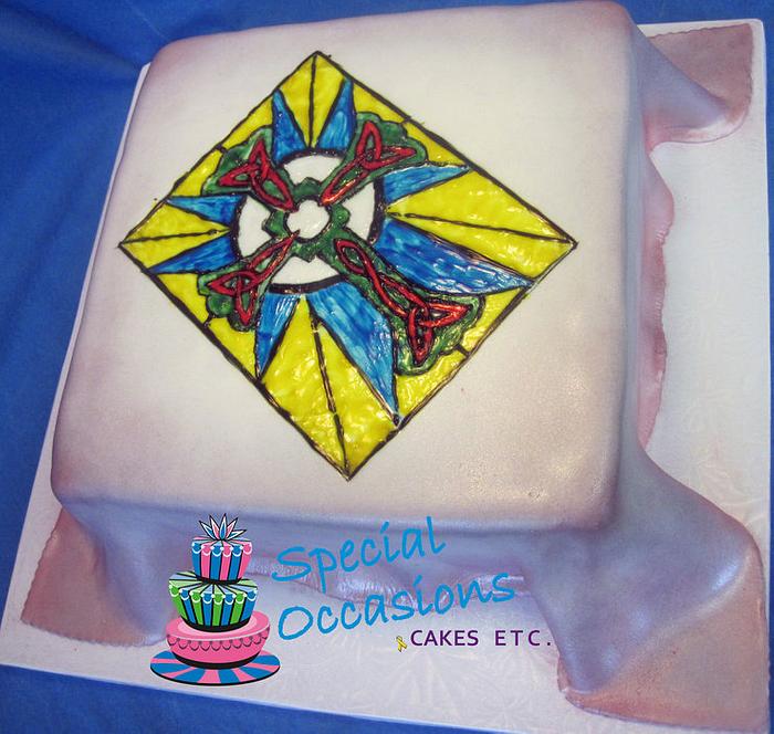 Stained Glass Christening Cake